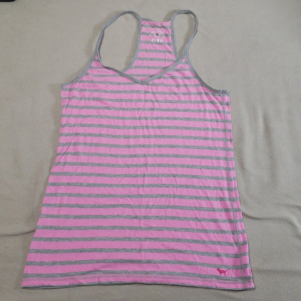 Striped Pink Sleep Racerback Tank